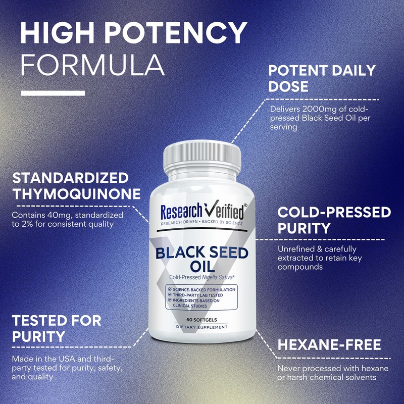 Research Verified Black Seed Oil - 60 Softgels - Boost