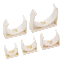 Rrina 160Pcs PVC Water Pipe Clamps U-Shaped Buckles Clips Assortment Kit, 5 Sizes 16/20/25/32/40mm for Water Pipes & Tubing Hoses Support