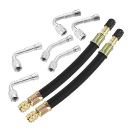X AUTOHAUX 8pcs Tire Valve Stem Extension 2 Flexible Dual Valve Stem Extender Pipe 5.9" 6 Multi Degree 45 90 135 Adapter for Car Truck Motorcycle Bike Trailer RV