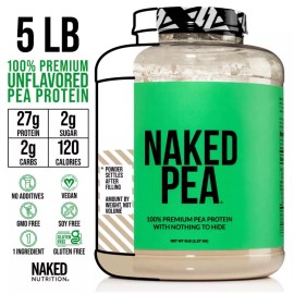 Naked Nutrition UNFLAVORED PEA PROTEIN POWDER - 5LB - VEGAN - Non GMO