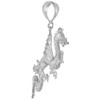 2 3/4 inch Large Sterling Silver Dragon Pendant for Men