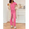 Ekouaer Womens Cheetah Print Pajama Sets Short Sleeve Pjs Top