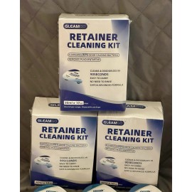 GLEAMCO (3) GLEAMGO RETAINER CLEANING KIT - 30ml x 10 Pcs/Kit Mint Flavor 90 Seconds