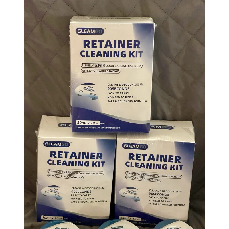 GLEAMCO (3) GLEAMGO RETAINER CLEANING KIT - 30ml x 10