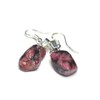 Custom Tumbled Rhodonite Stone Dangling Earrings - 1 Set