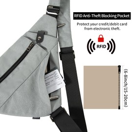 OSOCE Sling Bag for Women Men,RFID Crossbody Hiking Backpack Chest Shoulder Tactical Bag with Water Bottle Bag for Travel Sports