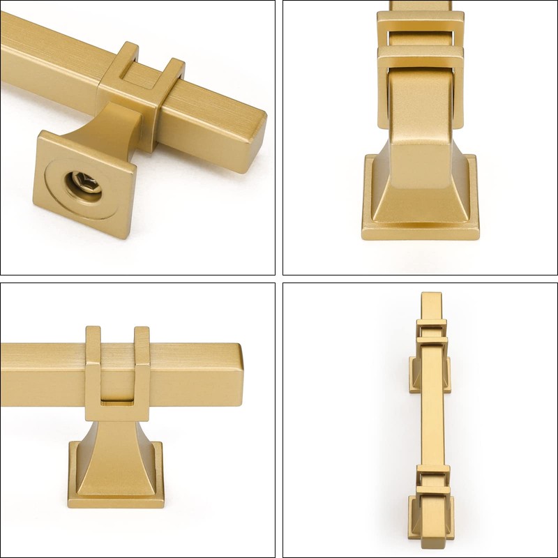 Haliwu 10 Pack Gold Cabinet Pulls, 3 inch Brushed Brass