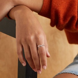 ChicSilver 925 Sterling Silver Ring Cubic Zirconia Cz Infinity Knot Rings for Women Eternity Wedding Band Promise Rings Size 8