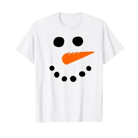 Snowman Costume Cute Snowman Face Carrot Nose Winter Cosplay T-Shirt