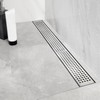 Neodrain 40-Inch Linear Shower Drain with Removable Quadrato Pattern Grate,Brushed