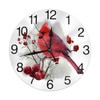 KiuLoam Winter Bird Round Wall Clock Silent Non Ticking Battery