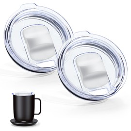 UWSTE 2 Pack Magnetic Slider Replacement Lid Compatible with Ember First and Second Generation Mugs 14 oz, Splash-Proof, BPA Free