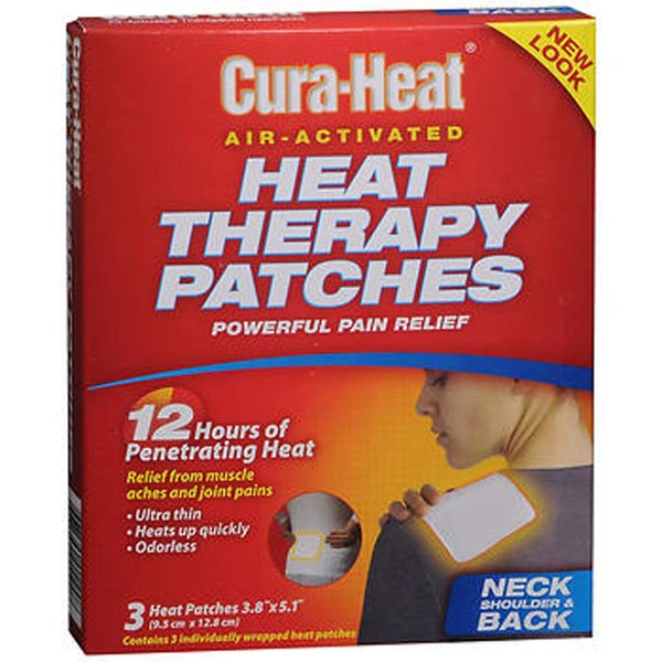 Cura-Heat Heat Therapy Patches for Neck Shoulder & Back - 3 ct, Pack of 3