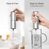 ELMWAY Electric Milk Frother Handheld, Stainless Steel Whisk for Coffee,Hot