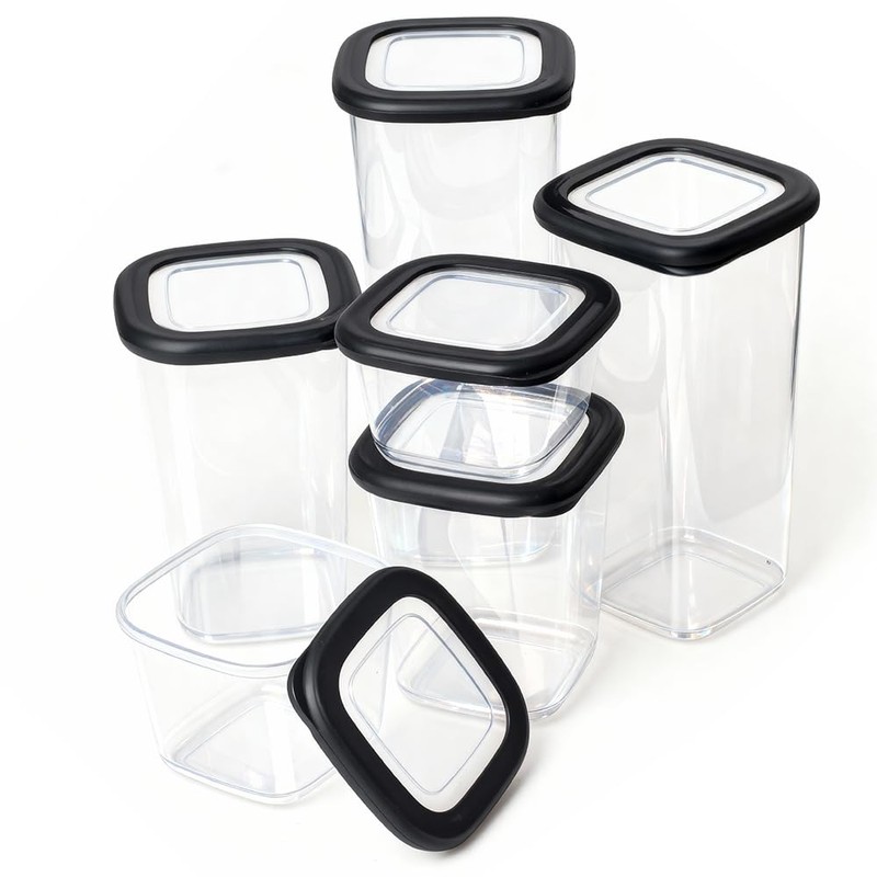 ionEgg Plastic Food Storage Containers with Lids Includes Labels, Stackable