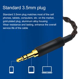 OFC Headphone Upgrade Cable for IE100/IE400/IE500 Pro - 3.5mm Lossless Audio Cable with Braided Design & Gold-Plated Plug