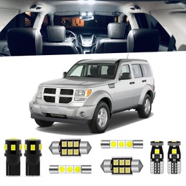 ENDPAGE 10-Pieces Nitro Interior LED Light Kit for Dodge Nitro 2007 2008 2009 2010 2011 White 6000K Interior LED Lighting Package + License Plate Lights, Install Tool