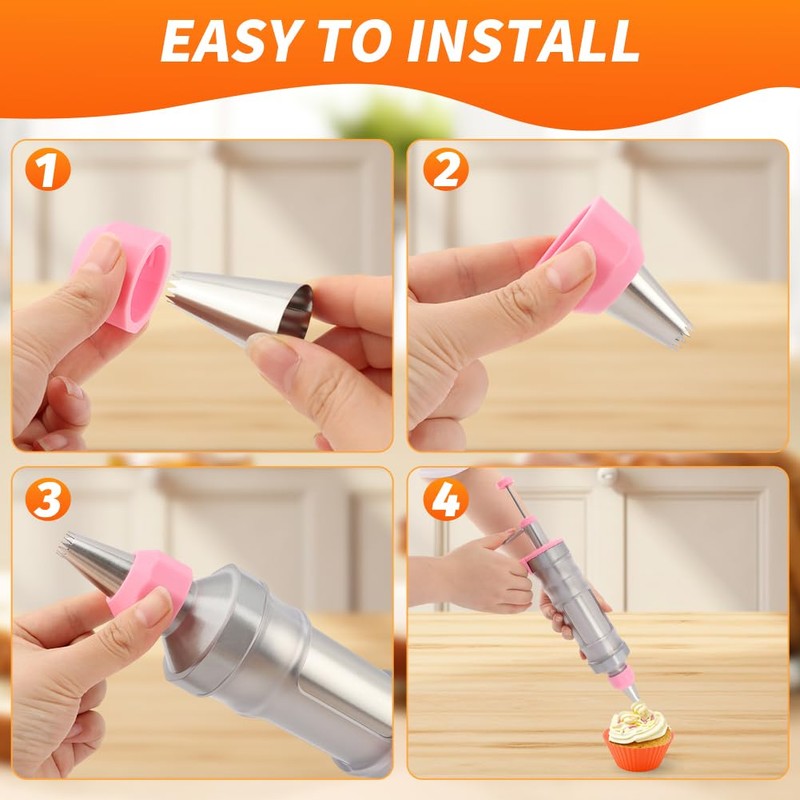 Dessert Decorating Syringe Set, 24Pcs Frosting Piping Kit with 6