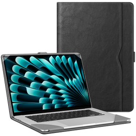 Fintie - Funda para MacBook Air de 15 pulgadas A3114 A2941 (versión 2023 2024), funda tipo libro de piel sintética para MacBook Air de 15.3 pulgadas, chip M2 M3 con visualización Retina líquida e