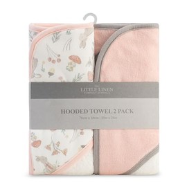 The Little Linen Company Hooded Baby Bath Hooded Towel 2pk - Harvest Bunny
