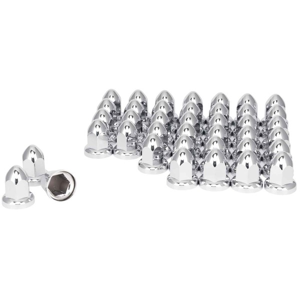 CHDT66 Chrome Lug Nut Covers 40 Pcs - 33mm Bullet