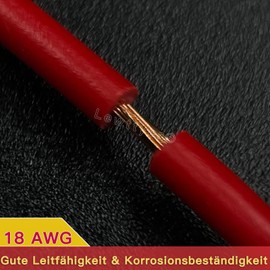 Lewttyer 6.3 mm Insulated Flat Connector 18 Awg 15 cm Wire Socket Cable Lug Quick Splice Assortment Kit with Insulation Sleeve and Wire (Red x 25 Black x 25)