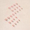Press on Almond Nails French Tip 24Pcs Glossy Full Cover