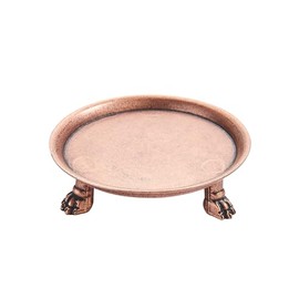 khtumeware Vintage 4.5 Inch Solid Brass Antique Copper Clawfoot Candle Dish - Pedestal Dish - Candle Holder - Jewelry Holder - Perfect for Wax Candles, Rings, and Trinkets