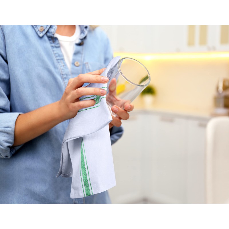 Utopia Towels Green Dish Towels [12 Pack - 15 x