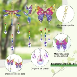 Kit de pintura de diamantes LURI, manualidades para niñas.Manualidades para niños reversibles,campanas de viento de dibujos con diamantes. Kit de arte para niñas de 7 a 12 años