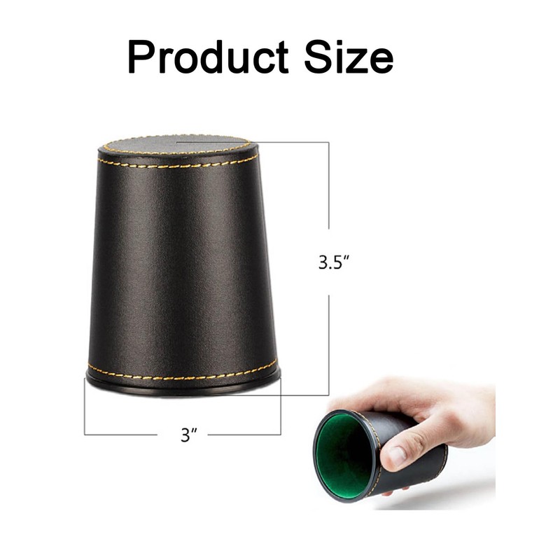 Leather Dice Cup Set 5 Pack,PU Leather Dice Shaker with