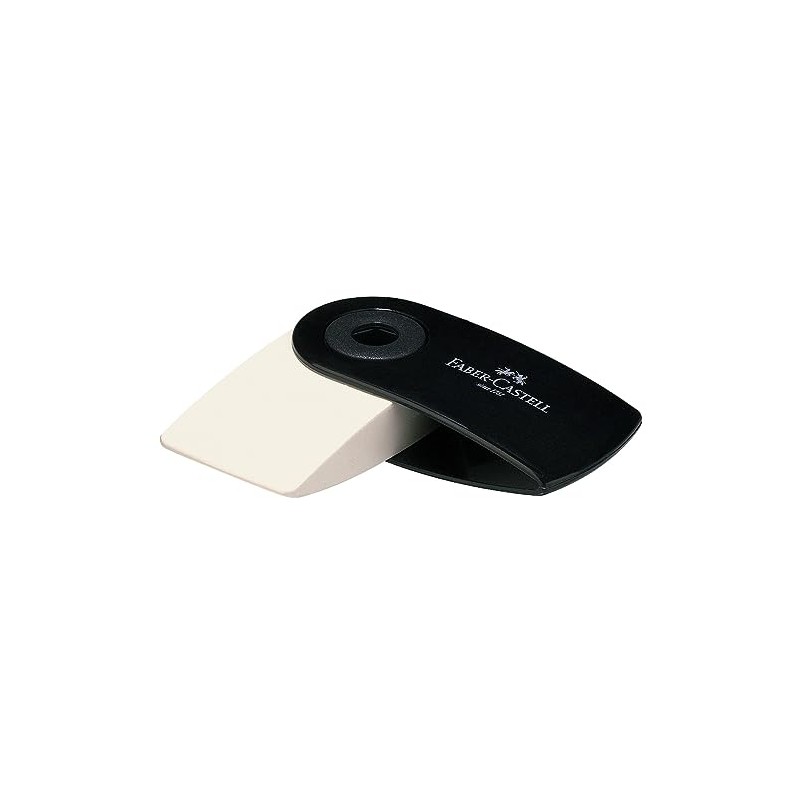 FABER-CASTELL 205076 – Eraser Sleeve Mini, Black, Pack of 6