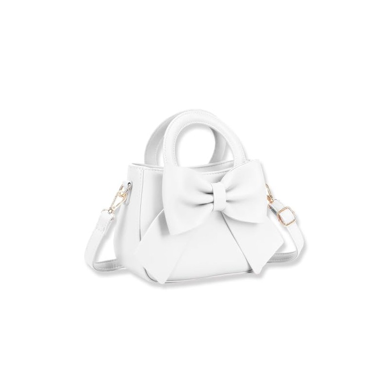Stylish Women Bowknot Faux Leather Side Shoulder Top Handle Party