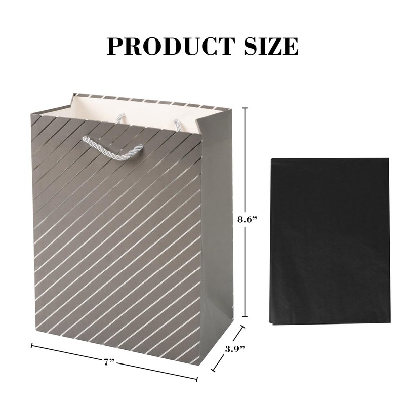 Linelglobal Small Gift Bag with Tissue Paper for Women Men