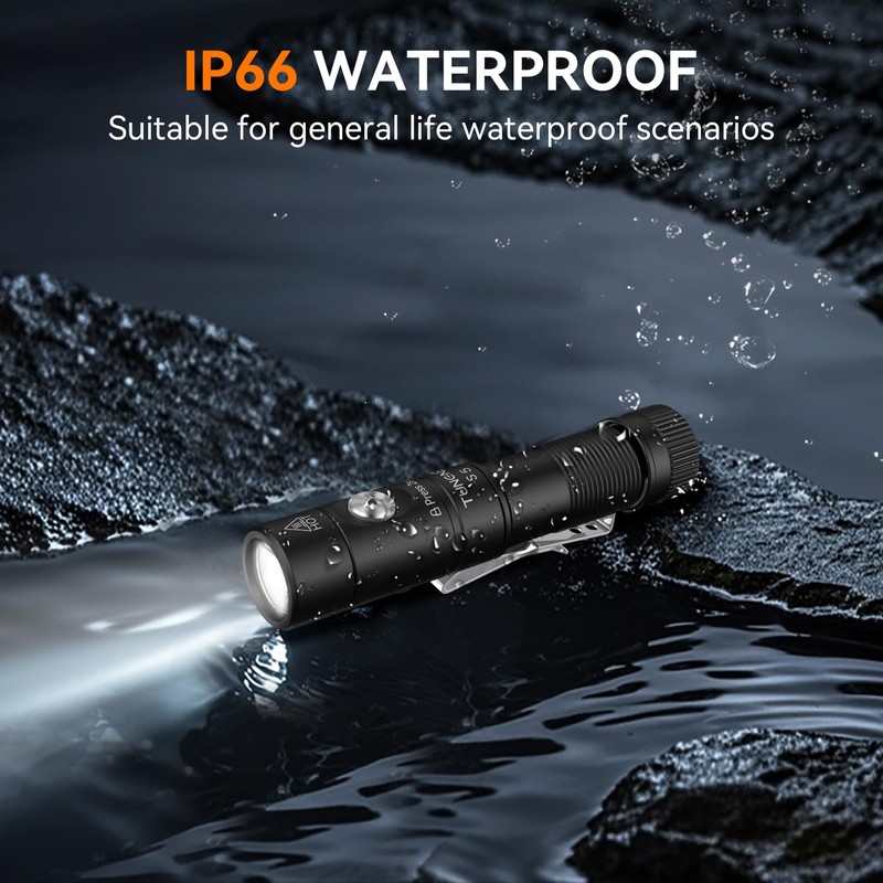 TUNENGE S5 1400 Lumens Mini Flashlight Rechargeable- Super Bright LED