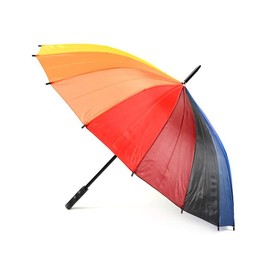Rainbow Mini Golf Umbrella 16 Colours Canopy, 16 Steel Ribs and Steel pole, Automatic Opening and Manual Close, Polyester Canopy