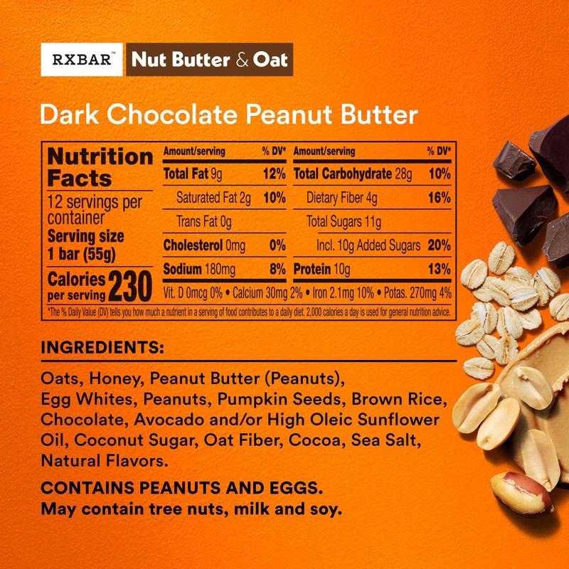 RXBAR Nut Butter and Oat Protein Bars, Protein Snacks, Snack