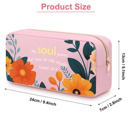 Heigebi Christian Makeup Bag Gifts for Women Faith Religious Gifts Christian Quote Bible Scripture Makeup Bag Zipper Pouch Bag Oxford Cloth Bible Verse Cosmetic Bag Scripture Christmas Birthday Gift