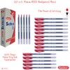 SAINO Fine-X Ballpoint Pens, RED, 0.7mm Fine Point, Pack of