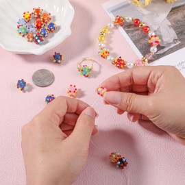 Bumpy Lampwork Glass Beads Bulk for Jewelry Making, 25 Pcs