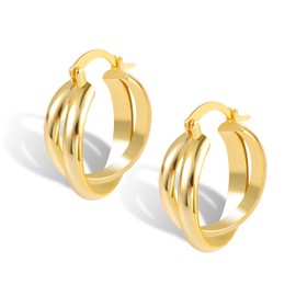 ALEXCRAFT Hoop Earrings 925 Silver for Women Earrings Small Huggie Hypoallergenic Earrings, Sterling Silver, No Gemstone