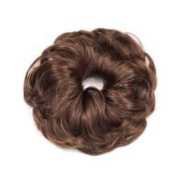 Gairyan Messy Hair Bun Hair Scrunchies Hairpeces Tousled Updo Hair Messy Bun for Lady 40g Curly (Dark Brown & Light Auburn)