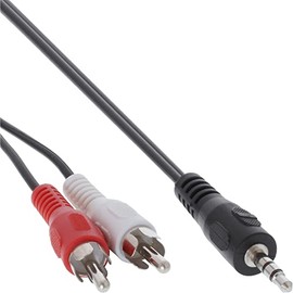 InLine® 1m 2x RCA Male to 3.5mm Male Stereo Audio Cable