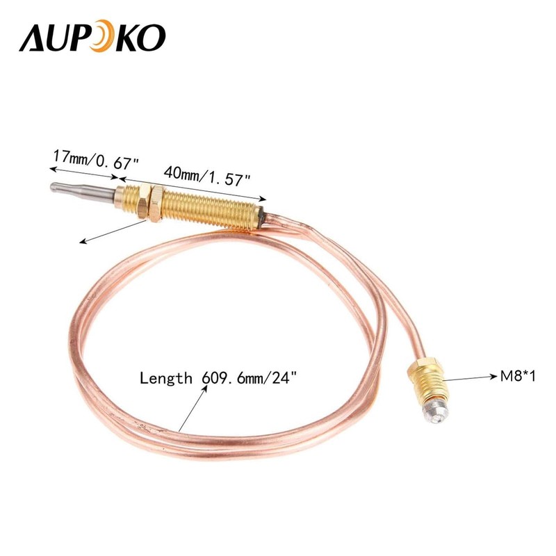 Aupoko Universal Thermocouple for Gas Fireplace Patio Heater Thermocouple 600