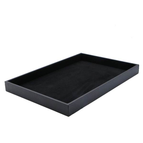 JETEHO Black Velvet Stackable Jewelry Tray Showcase Display Stackable Necklace Bracelet Ring Showcase Display Empty Plate