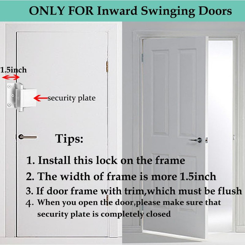 Hotel Security Door Lock with Stainless Steel Screws,Privacy Door Latch