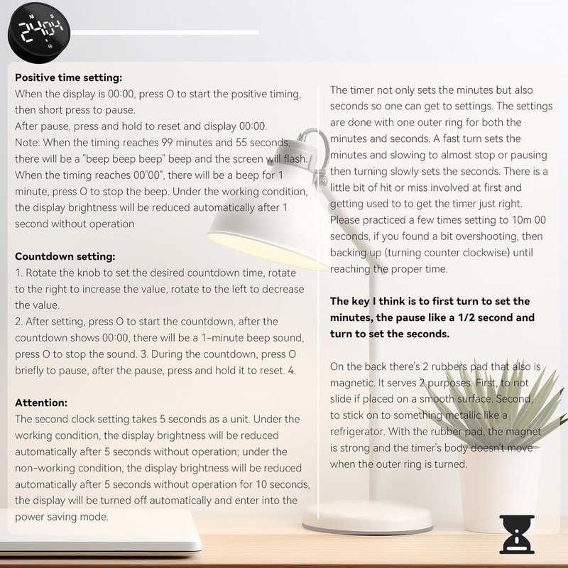 Eshome Digital Kitchen Timers, Visual Timer Large LED Display Magnetic