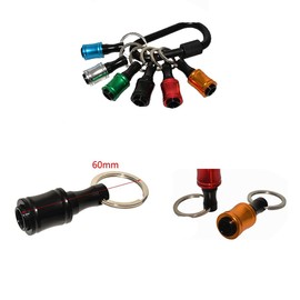 12 PCS Portable Bit Holder, 1/4 inch Hex Shank Aluminum Alloy Screwdriver Bits Holder with Carabiner for Impact Driver Drill Bit