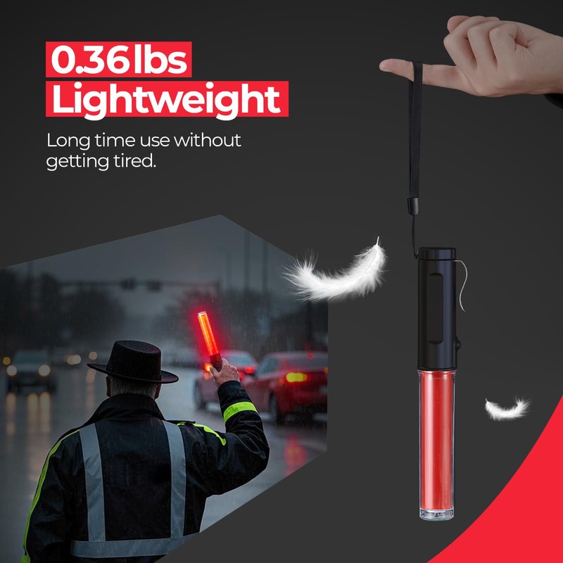 2 Pack Traffic Wand Rechargeable, 10 Inch Traffic Control Baton
