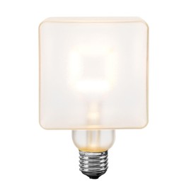 Festive Living LED Cube Light, Unique Edison Bulb with Square Filament, Large Decorative Lamp, String, or Pendant Bulb, E26 Medium Base, 5W (50 Watt Equivalent) 2700K Warm White, Frosted Coated Glass